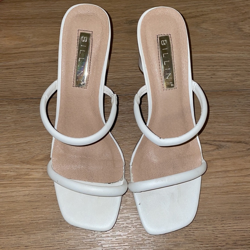 White Billini heels